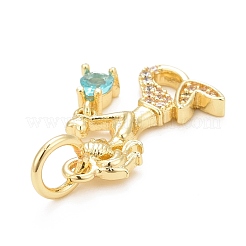 Rack Plating Brass Micro Pave Cubic Zirconia Pendants&nbsp;KK-B056-03G-02