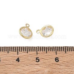 Brass Pave Clear Cubic Zirconia Charms&nbsp;CU-CBAD360-03G-01