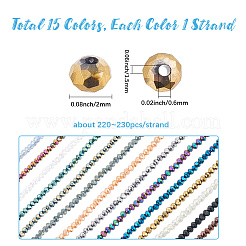 15 Styles 15 Colors Electroplate Glass Beads Strands&nbsp;EGLA-LT0001-05