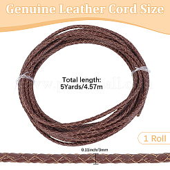 5 Yards Braided Leather Cord&nbsp;WL-CL0001-02B