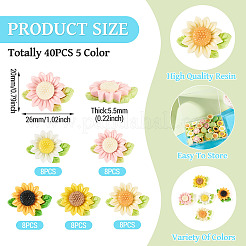 40Pcs 5 Colors Opaque Resin Decoden Cabochons&nbsp;CRES-TA0001-86