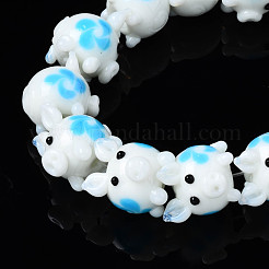 Handmade Bumpy Lampwork Beads Strands&nbsp;LAMP-Q031-015