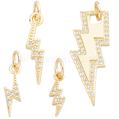 12Pcs 4 Styles Brass Micro Pave Cubic Zirconia Pendants&nbsp;KK-BBC0028-11