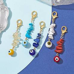 Handmade Evil Eye Lampwork Pendant Decorations&nbsp;HJEW-JM01716