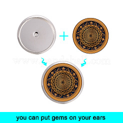Brass Ear Studs Settings&nbsp;IFIN-YW0001-15