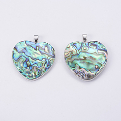 Abalone Shell/Paua Shell Pendants&nbsp;SSHEL-L008-30P