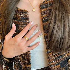 Brass with Cubic Zirconia Finger Rings for Women&nbsp;FS-WG7ACD5-01