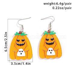 Halloween Cartoon Acrylic Pumpkin Dangle Earrings for Women&nbsp;QK1762-6