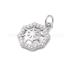 925 Sterling Silver Micro Pave Clear Cubic Zirconia Charms&nbsp;STER-S010-03D-P