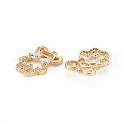 Rack Plating Brass Micro Pave Clear Cubic Zirconia Pendants&nbsp;KK-T060-09-RS