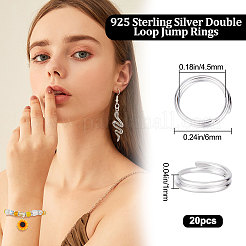 20Pcs 925 Sterling Silver Split Jump Rings&nbsp;STER-BBC0001-33A