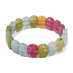 Dyed Natural White Jade Beaded Stretch Bracelets for Unisex&nbsp;G-K303-01K-04
