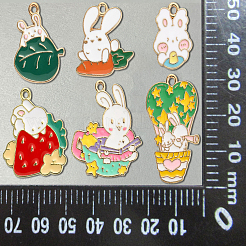 36Pcs 9 Styles Alloy Enamel Pendants&nbsp;ENAM-CJ0003-34
