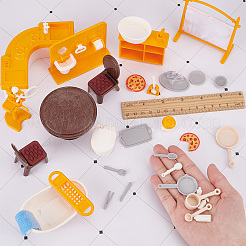 2 Style 2 Style Plastic Dollhouse Kitchen & Bathroom Accessories Set&nbsp;AJEW-CP0005-34