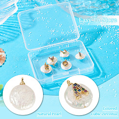 5Pcs 5 Styles Natural Cultured Freshwater Pearl Nuggets with Letter Pendants&nbsp;PEAR-TA0001-27