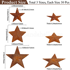 40Pcs 3 Styles Star Rust Iron Big Pendants&nbsp;IFIN-GF0001-13C