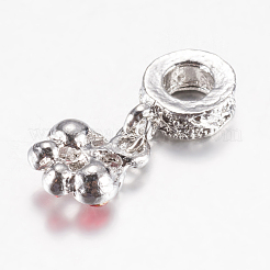 Alloy Rhinestone European Dangle Charms&nbsp;PALLOY-F199-44G