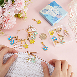 Alloy Enamel Flower Pendant Decoratoins&nbsp;HJEW-SC00060