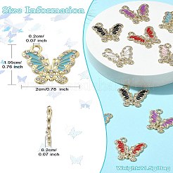 12Pcs 6 Colors Golden Alloy with Rhinestone Pendant&nbsp;FIND-CJ0001-79
