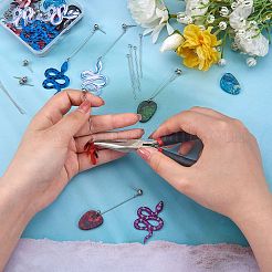 DIY Snake & Leaf Drop Earring Making Kit&nbsp;DIY-SZ0007-59