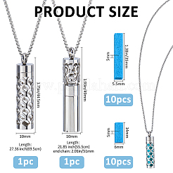 2Pcs 2 Styles Stainless Steel Perfume Bottle Necklaces&nbsp;NJEW-FH0001-31
