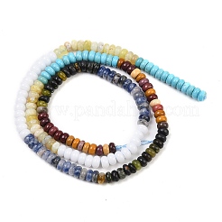 Glass & Synthetic Turquoise & Natural Sodalite & Natural Polychrome Jasper & Jade & Quartz Beads Strands&nbsp;G-Z135-C02-2x4mm