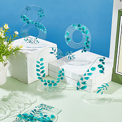 Leaf Pattern Acrylic Digital Seat Board Seat Card&nbsp;DIY-WH0320-39A