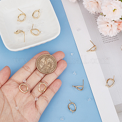 5 Pairs Brass Stud Earring Findings&nbsp;KK-BC0011-59