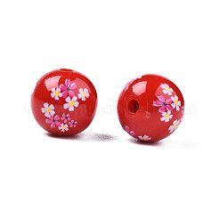 Opaque Printed Acrylic Beads&nbsp;MACR-T043-03C