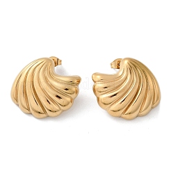 304 Stainless Steel Sea Wave Stud Earrings&nbsp;EJEW-M073-07G-01