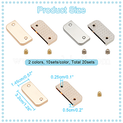 20 Sets 2 Colors Zinc Alloy Belt Tip with Iron Screw&nbsp;DIY-WR0002-60