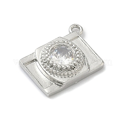Brass Pave Clear Cubic Zirconia Charms&nbsp;KK-G548-08P