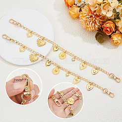 2Pcs Brass Heart Charm Aluminum Curb Chain Bag Decorative Chains&nbsp;HJEW-PH02247