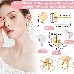 20Pcs Brass Stud Earring Findings&nbsp;KK-BBC0021-71A