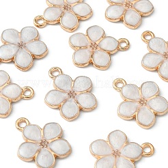 10Pcs Light Gold Plated Alloy Enamel Pendants&nbsp;ENAM-YW0002-15B