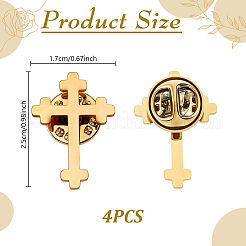 4Pcs Cross Stainless Steel Lapel Pin Back Brooches for Backpack Clothes&nbsp;JEWB-GA0001-53G