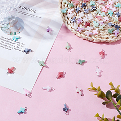 70Pcs 7 Colors Acrylic Imitation Gemstone Pendants&nbsp;PALLOY-HY00119
