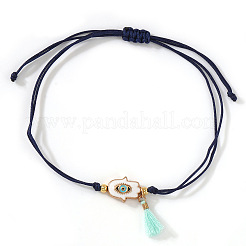 Hamsa Hand with Evil Eye Alloy Enamel Charm Bracelets&nbsp;LS-GS7845-2