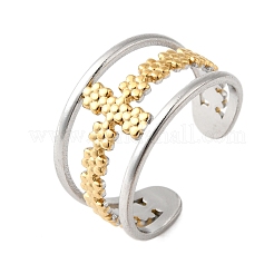 304 Stainless Steel Adjustable Open Cuff Rings&nbsp;RJEW-V011-03GP