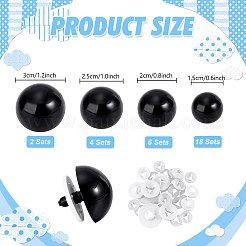 30Sets 4 Styles Craft Plastic Doll Eyes&nbsp;DOLL-PH0001-62