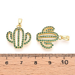 Brass Micro Pave Cubic Zirconia Pendants&nbsp;X-KK-N257-71G