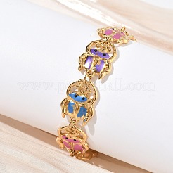 304 Stainless Steel Enamel Colorful Insect Link Chain Bracelets for Women&nbsp;SA-CBA7107-05G