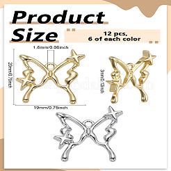 12Pcs 2 Colors Rack Plating Alloy Pendants&nbsp;FIND-LP0005-48
