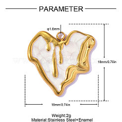 Valentine's Day 304 Stainless Steel Enamel Pendants&nbsp;STAS-OY016-66G