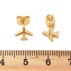 304 Stainless Steel Tiny Airplane Stud Earrings with 316 Stainless Steel Pins for Women&nbsp;LS-EJEW-J043-01G