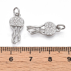Brass Micro Pave Cubic Zirconia Pendants&nbsp;KK-N257-12P