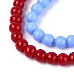 Opaque Solid Color Glass Beads Strands&nbsp;GLAA-N058-6mm-A01