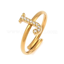 304 Stainless Steel Micro Pave Cubic Zirconia Cuff Open Rings&nbsp;RJEW-D336-01G-03