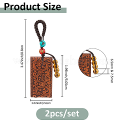 2Pcs Wood Polyester PVC Pendant Decorations&nbsp;KEYC-FH0001-65