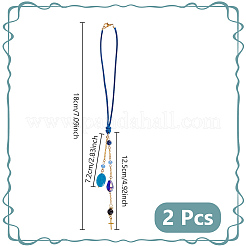 2Pcs Natural & Synthetic Gemstone & Alloy Hanging Ornaments&nbsp;HJEW-UN00122